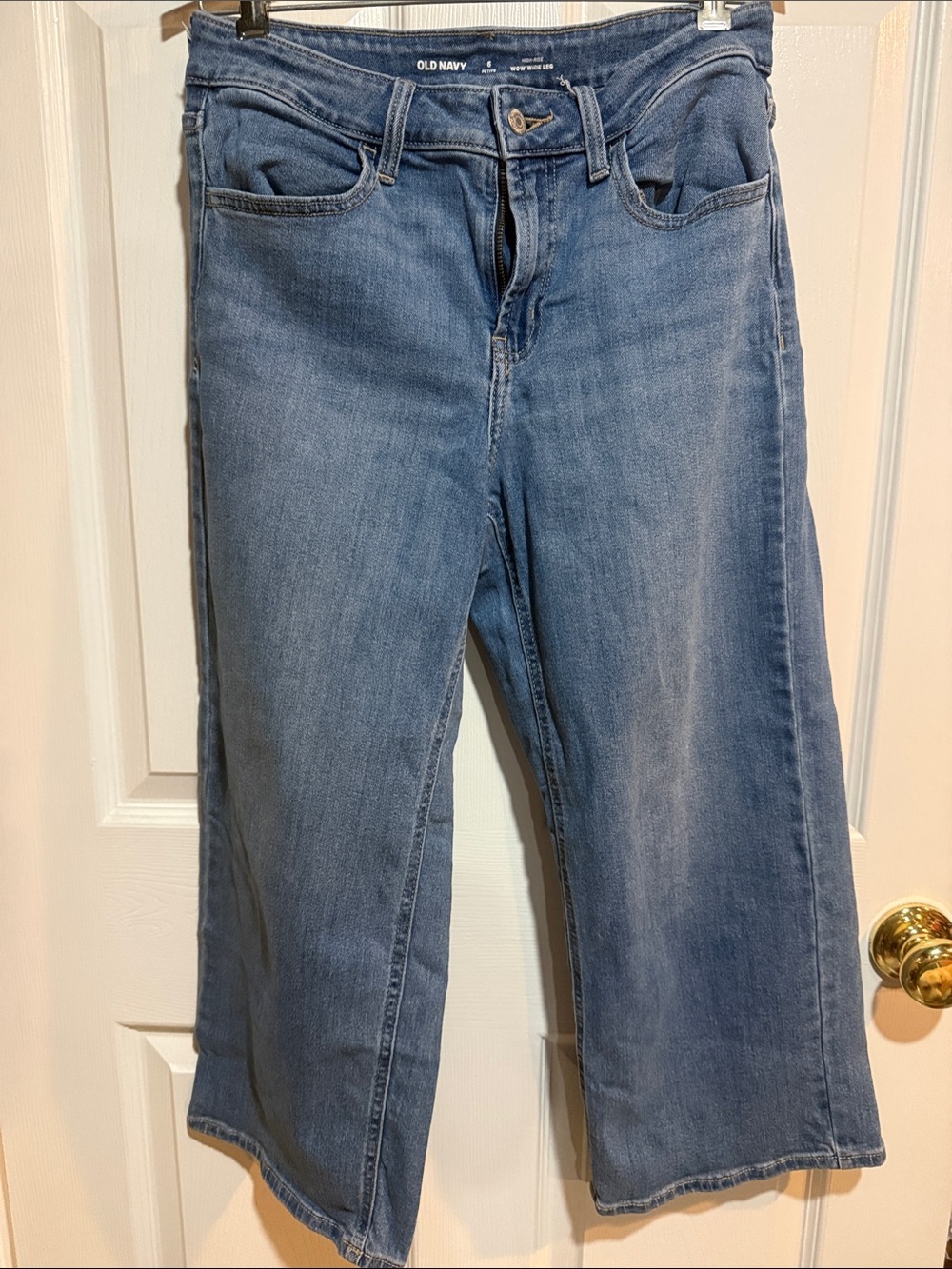 Old Navy Blue Wide-Leg Jeans cropped, petite